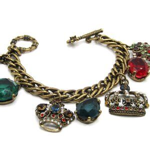 Vintage Sweet Romance Charm Bracelet Etruscan Revival